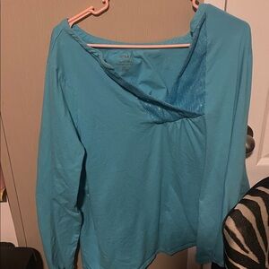 Lane Bryant Aqua Cotton Modal Top